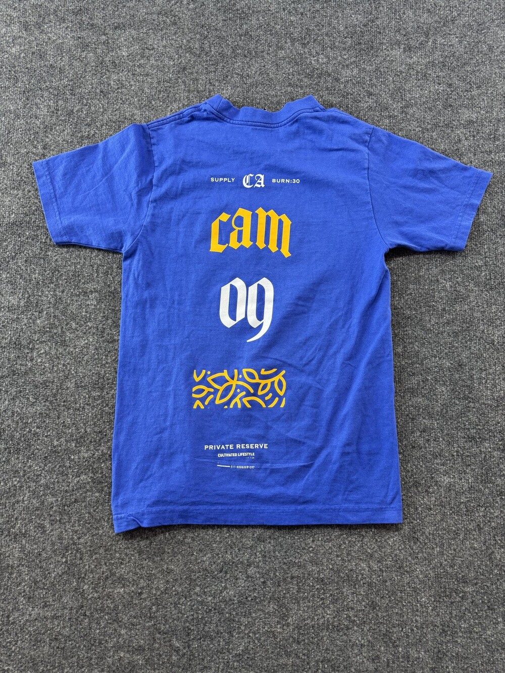Cam Shirt Mens Small Blue Private Reserve 09 Cannabis OG Graphic Tee T-Shirt - Picture 6 of 9